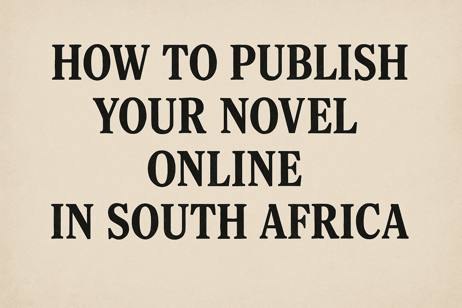 How to Publish Your Novel Online in South Africa (Stardust Guide for Writers)